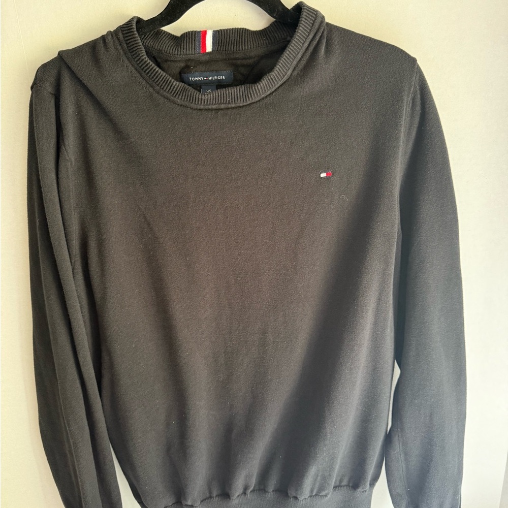 Tommy Hilfiger Black Crewneck Sweater Classic Design